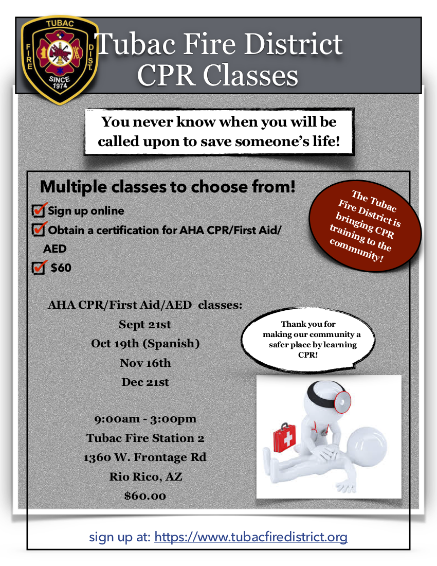 Tubac Fire CPR Flyer